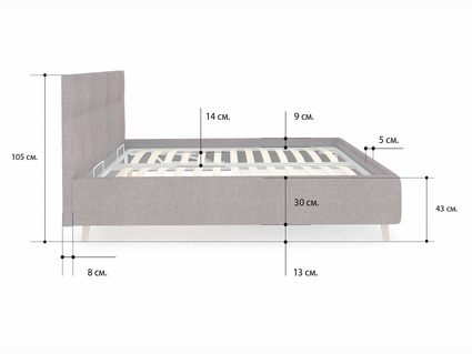 Кровать Сонум Bella Рогожка Мокко 200х190