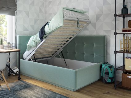 Кровать Nuvola Sabina угловая Velutto 22 (с подъемным механизмом) 140х190