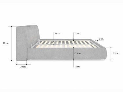 Кровать Сонум Altea Рогожка Мокко (с подъемным механизмом) 80х200