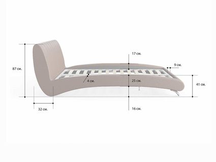 Кровать Сонум Verona Экокожа Графит 140х190