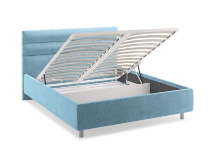 Кровать Сонум Linda Рогожка Голубой (с подъемным механизмом) 160х200