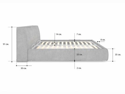 Кровать Сонум Altea Кашемир Горчичный (с подъемным механизмом) 200х200