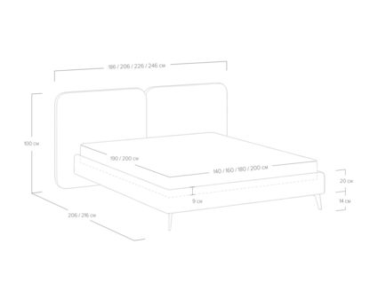 Кровать Сонум Brooklyn Экокожа Графит 200х200