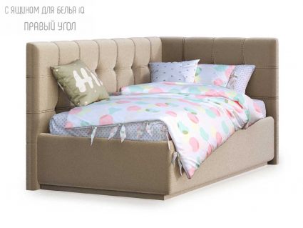 Кровать Nuvola Sabina угловая Velutto 22 (с подъемным механизмом) 140х190